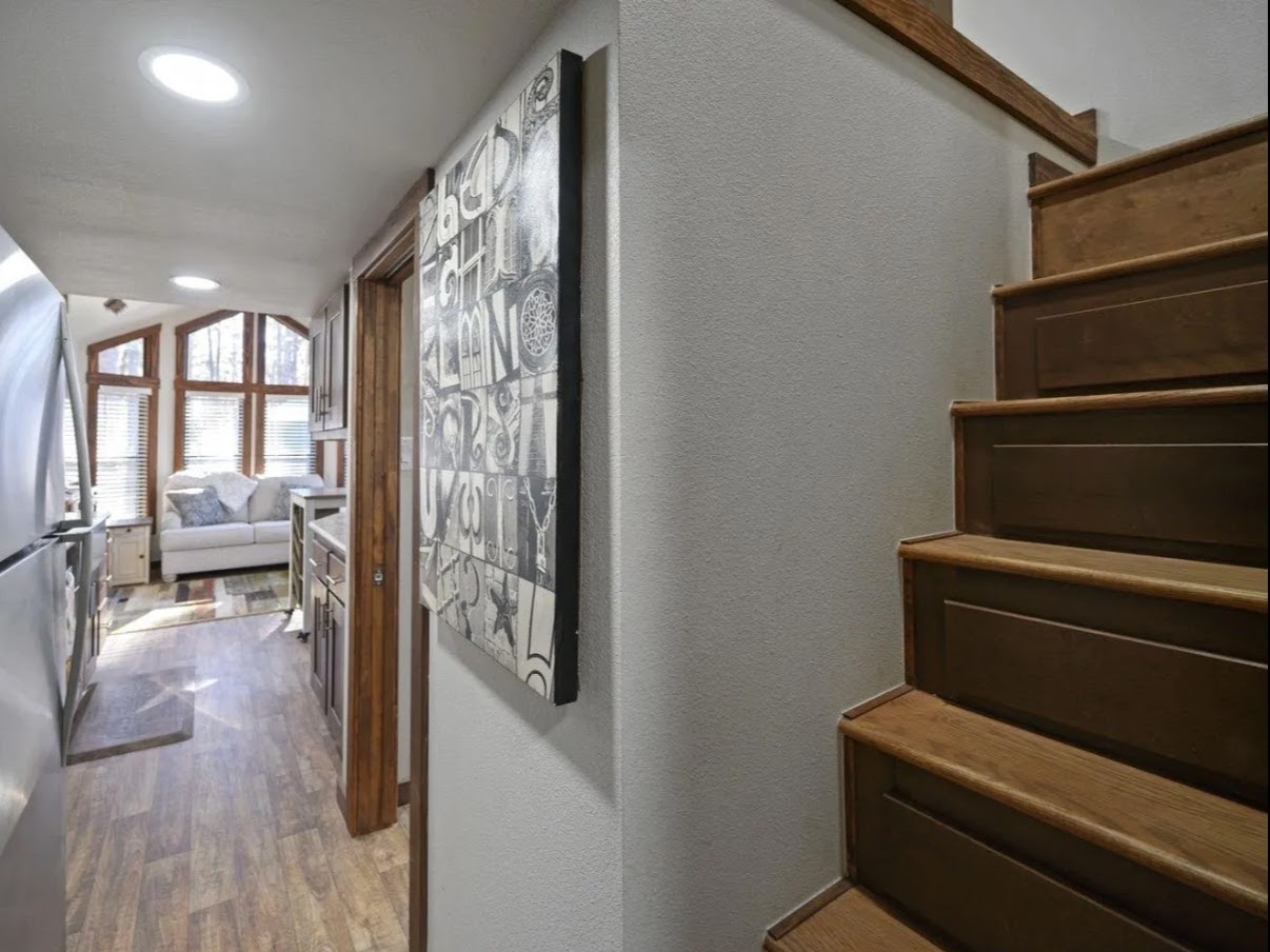 Loft staircase, showing actual pitch of the stairs